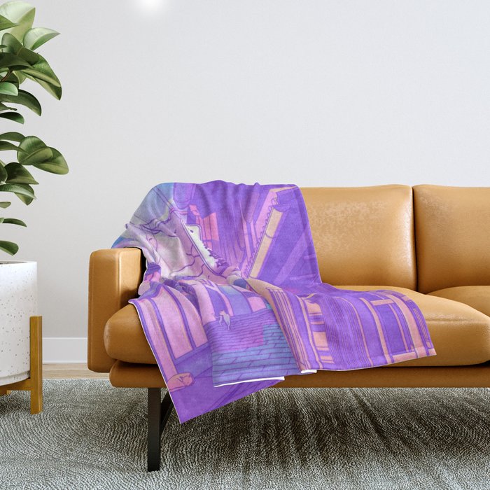 City Pop Kyoto Throw Blanket Gallery Image 1