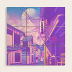 City Pop Kyoto Wood Wall Art Gallery Image 1