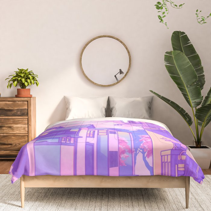 City Pop Kyoto Comforter Gallery Image 3