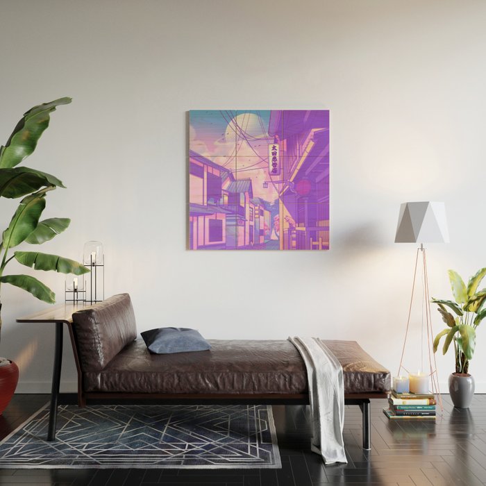 City Pop Kyoto Wood Wall Art Gallery Image 2