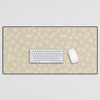 Tiny Flowers / Beige & Lime Desk Mat Gallery Image 1