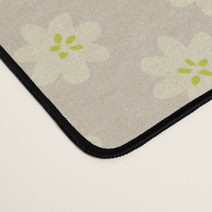 Tiny Flowers / Beige & Lime Desk Mat Gallery Image 4