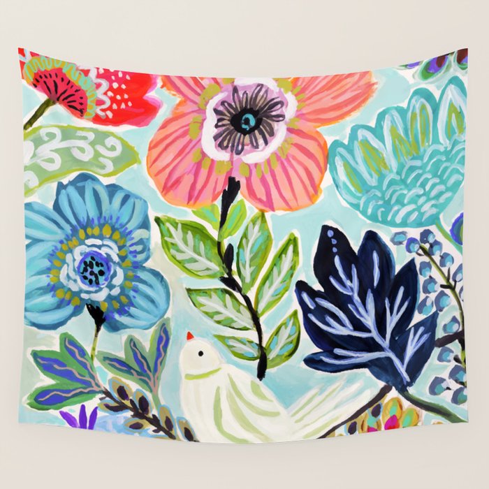 Bird and Blooms Wall Tapestry Gallery Image 1