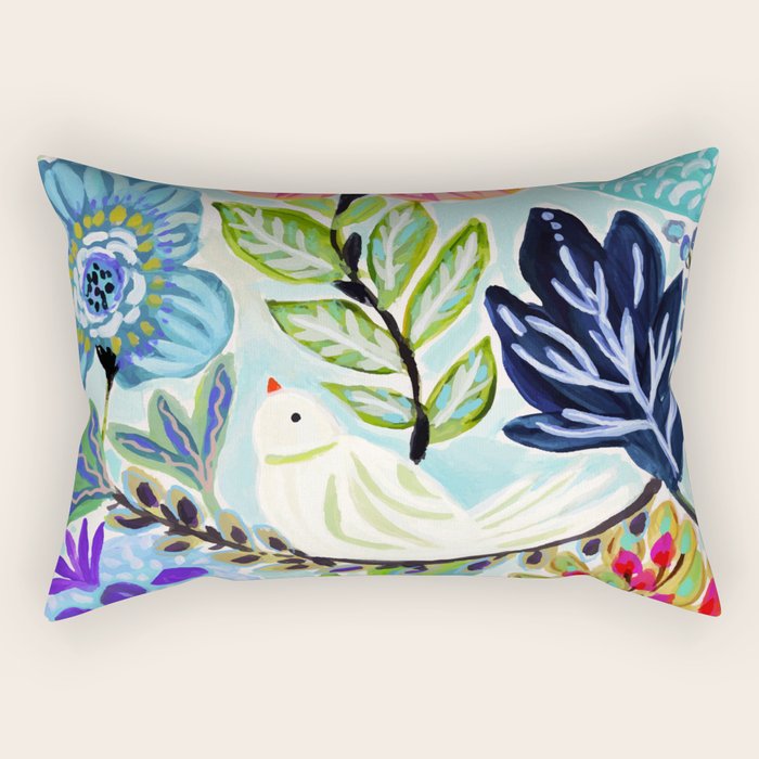 Bird and Blooms Rectangular Pillow Gallery Image 2