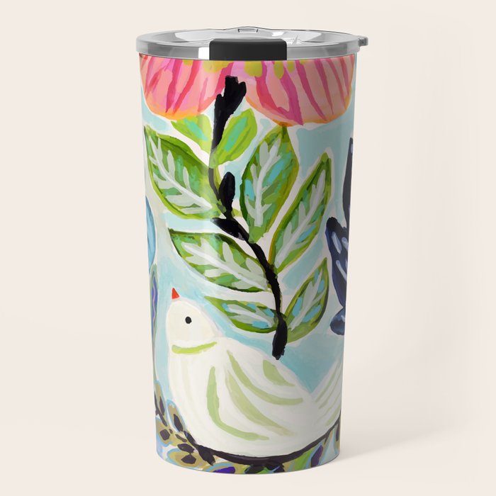 Bird and Blooms Travel Mug Gallery Image 1