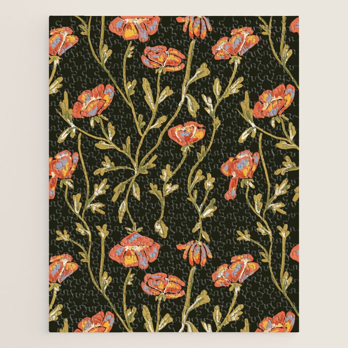 Dark Botanical Pattern Jigsaw Puzzle Gallery Image 1
