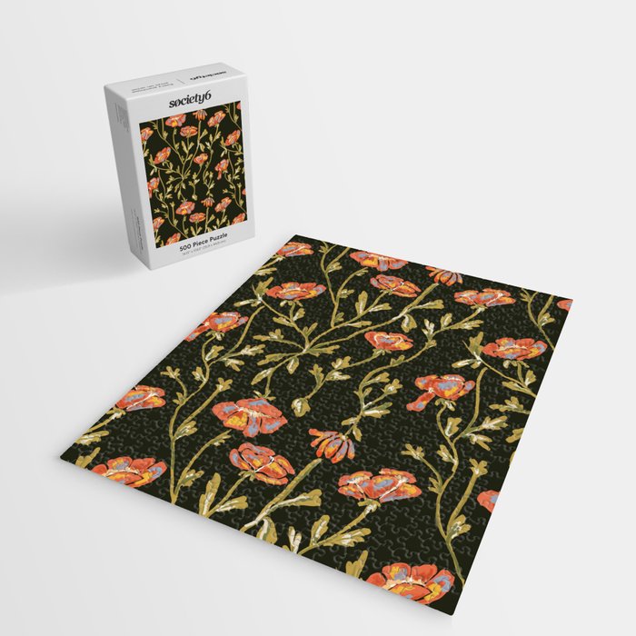 Dark Botanical Pattern Jigsaw Puzzle Gallery Image 2