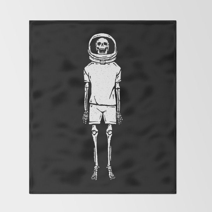 Skeleton want to be Asronaut Throw Blanket Gallery Image 2