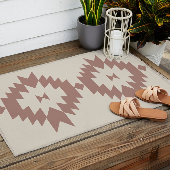 Southwestern Minimalism - Neutral Rose Beige Outdoor Rug Gallery Image 2