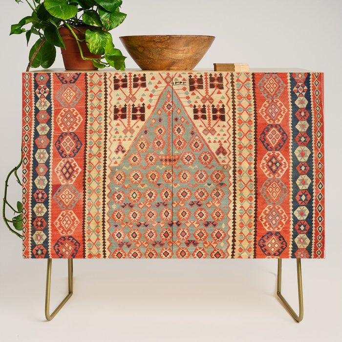 Antique Erzurum Turkish Kilim Rug Print Credenza Gallery Image 1