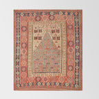 Antique Erzurum Turkish Kilim Rug Print Throw Blanket Gallery Image 2