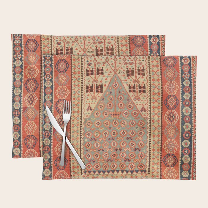 Antique Erzurum Turkish Kilim Rug Print Placemat Gallery Image 1