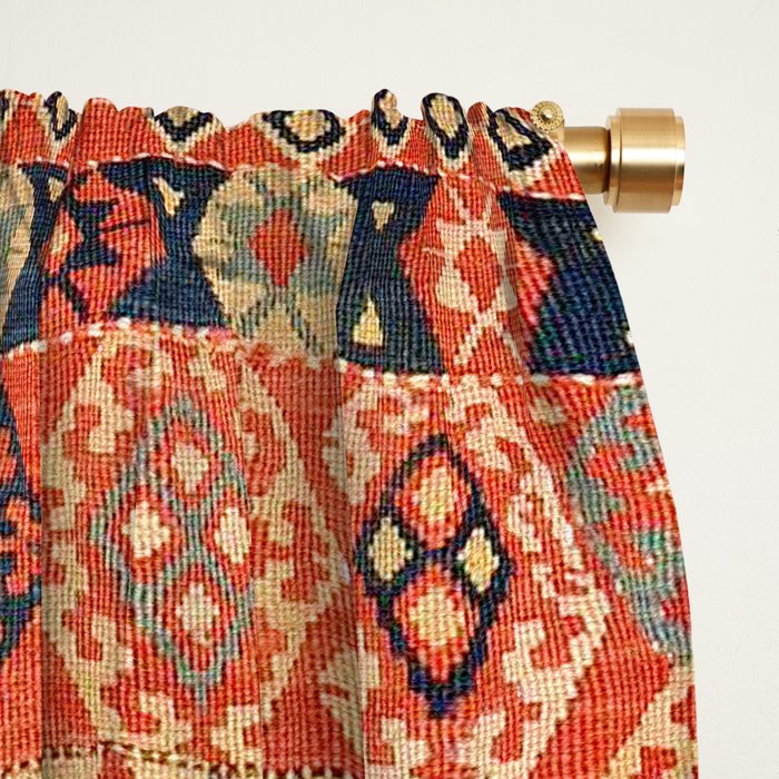 Antique Erzurum Turkish Kilim Rug Print Window Curtain Gallery Image 2