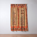 Antique Erzurum Turkish Kilim Rug Print Window Curtain Gallery Image 3