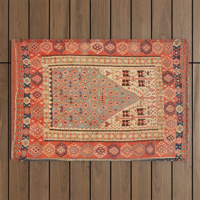 Antique Erzurum Turkish Kilim Rug Print Outdoor Rug Gallery Image 1
