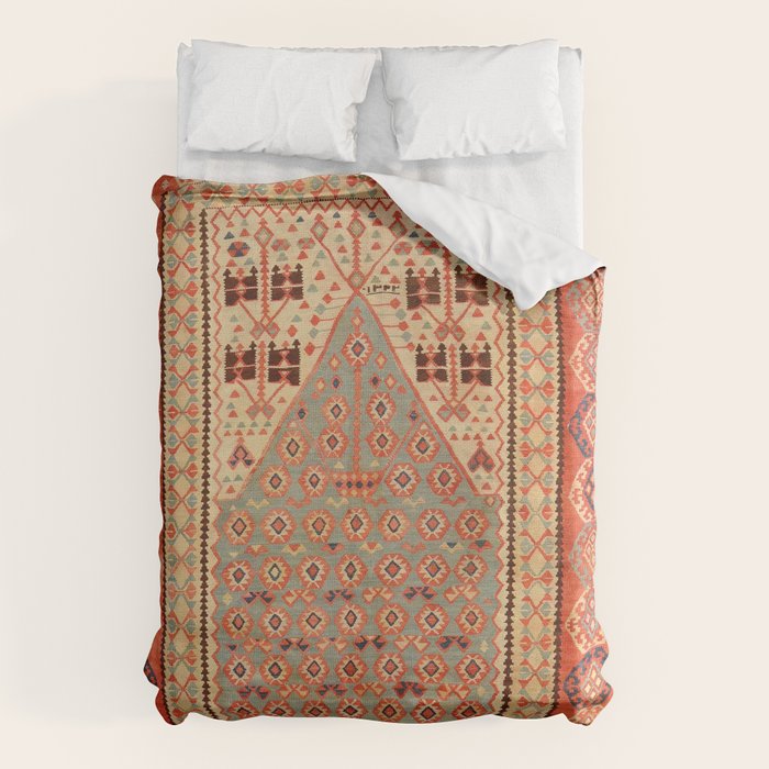 Antique Erzurum Turkish Kilim Rug Print Duvet Cover Gallery Image 6