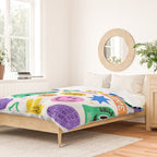 Retro funny sticker label cartoon pattern Duvet Cover Gallery Image 2