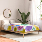 Retro funny sticker label cartoon pattern Comforter Gallery Image 2