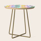 Retro funny sticker label cartoon pattern Side Table Gallery Image 1