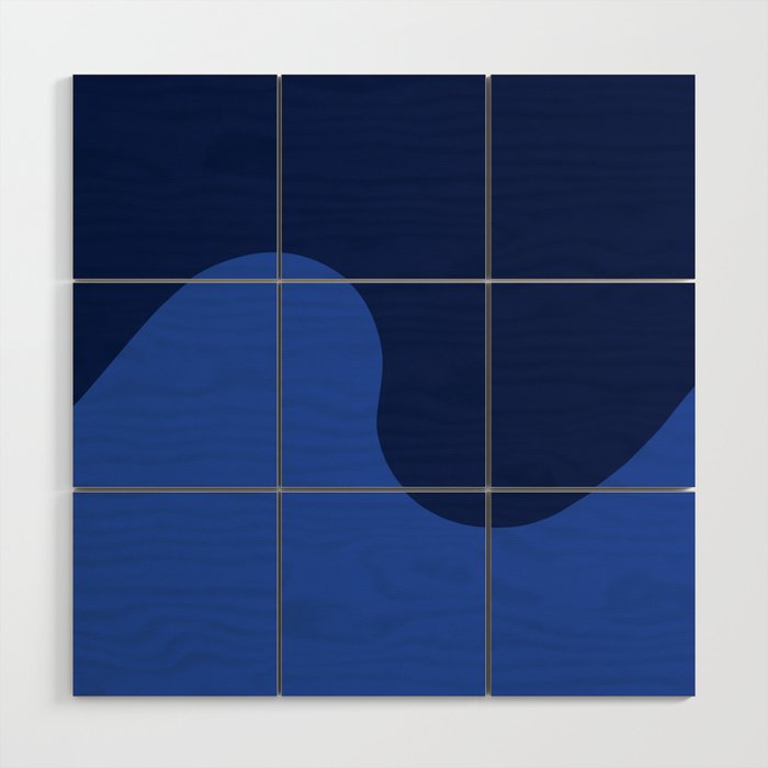 Wave Swirl Deep Sea Wood Wall Art Gallery Image 1