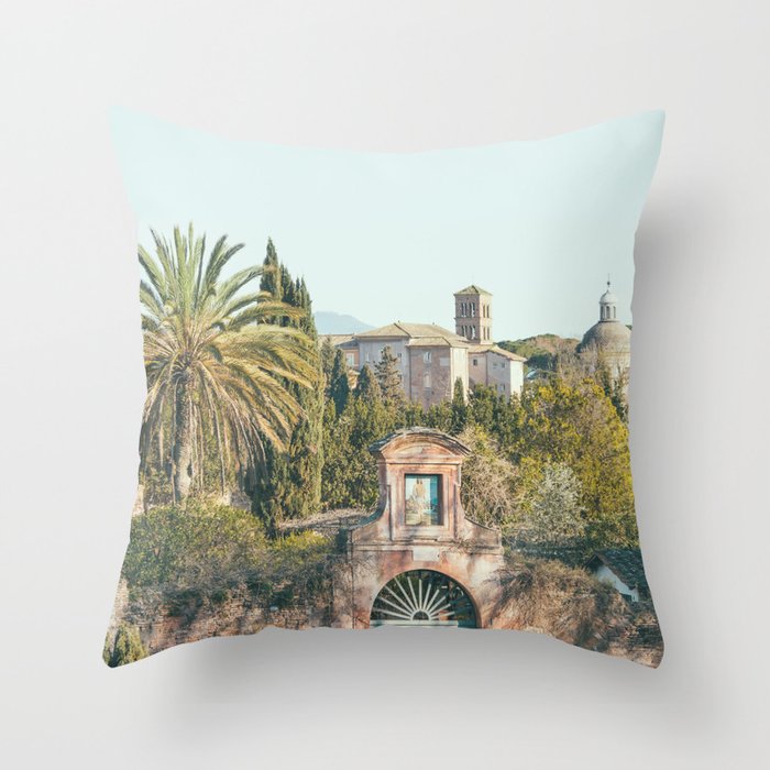 Tropical Forum - Rome Italy Travel Photography Throw Pillow Gallery Image 6
