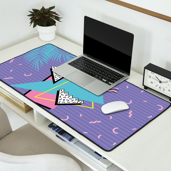 Memphis Pattern 57 - 80s - 90s Retro / 2nd year anniversary design Desk Mat Gallery Image 2