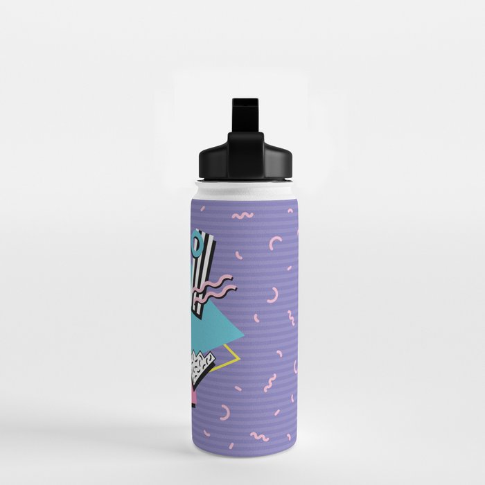 Memphis Pattern 57 - 80s - 90s Retro / 2nd year anniversary design Water Bottle Gallery Image 2