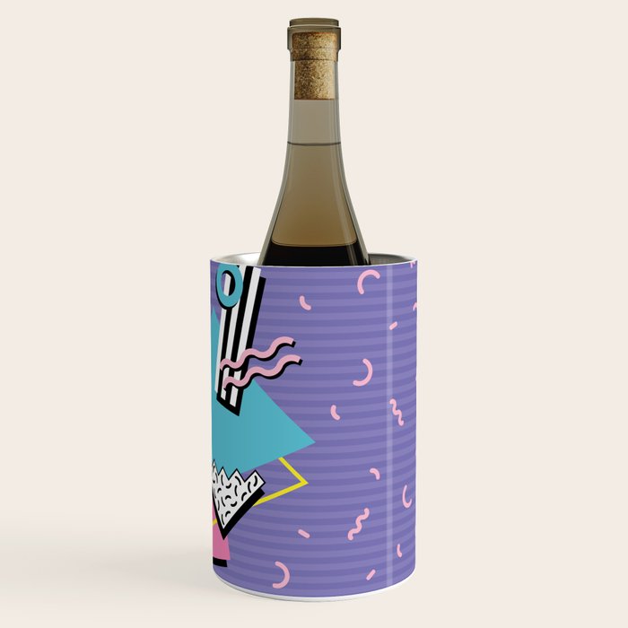 Memphis Pattern 57 - 80s - 90s Retro / 2nd year anniversary design Wine Chiller Gallery Image 3