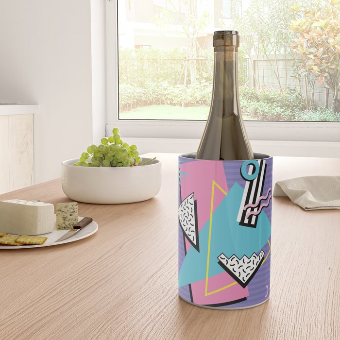 Memphis Pattern 57 - 80s - 90s Retro / 2nd year anniversary design Wine Chiller Gallery Image 4