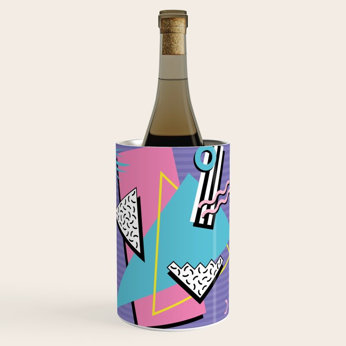 Memphis Pattern 57 - 80s - 90s Retro / 2nd year anniversary design Wine Chiller Gallery Image 1