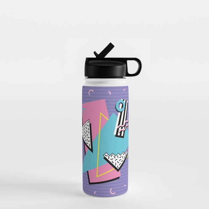 Memphis Pattern 57 - 80s - 90s Retro / 2nd year anniversary design Water Bottle Gallery Image 1
