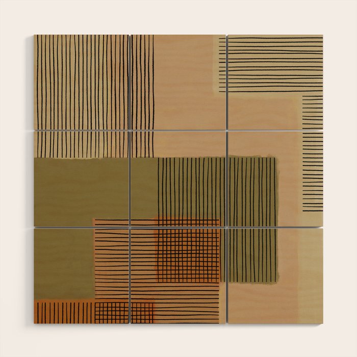 Geo Patchwork #3 Wood Wall Art Gallery Image 1