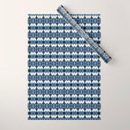 Ornate Blue and White Shibori Wrapping Paper Gallery Image 1