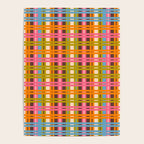 Eclectic Colorful Woven Stripes Retro Contemporary Pattern in Brown Lime Pink Orange Blue Poster Gallery Image 4