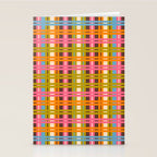 Eclectic Colorful Woven Stripes Retro Contemporary Pattern in Brown Lime Pink Orange Blue Stationery Card Gallery Image 2