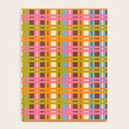 Eclectic Colorful Woven Stripes Retro Contemporary Pattern in Brown Lime Pink Orange Blue Notebook Gallery Image 4