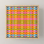 Eclectic Colorful Woven Stripes Retro Contemporary Pattern in Brown Lime Pink Orange Blue Mini Art Print Gallery Image 1