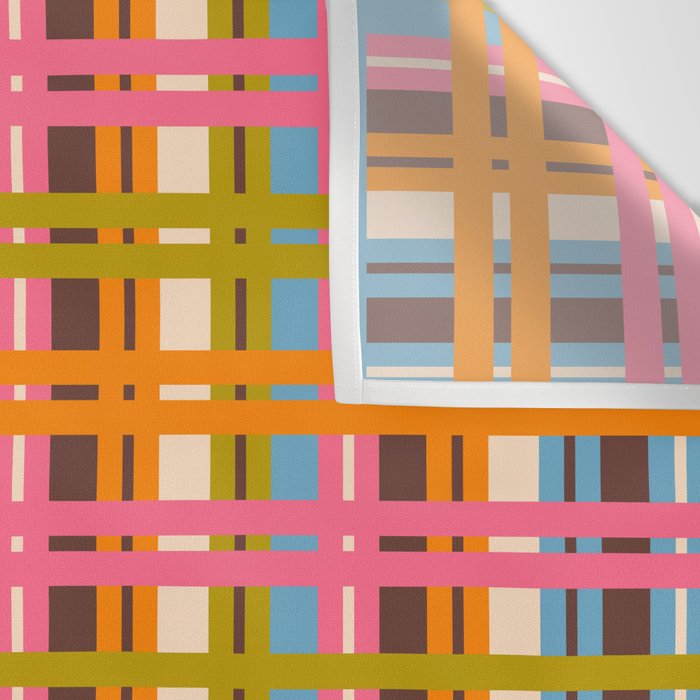 Eclectic Colorful Woven Stripes Retro Contemporary Pattern in Brown Lime Pink Orange Blue Wall Tapestry Gallery Image 3
