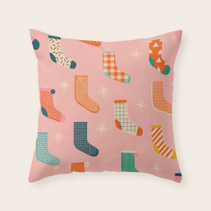 Christmas socks Throw Pillow Gallery Image 6