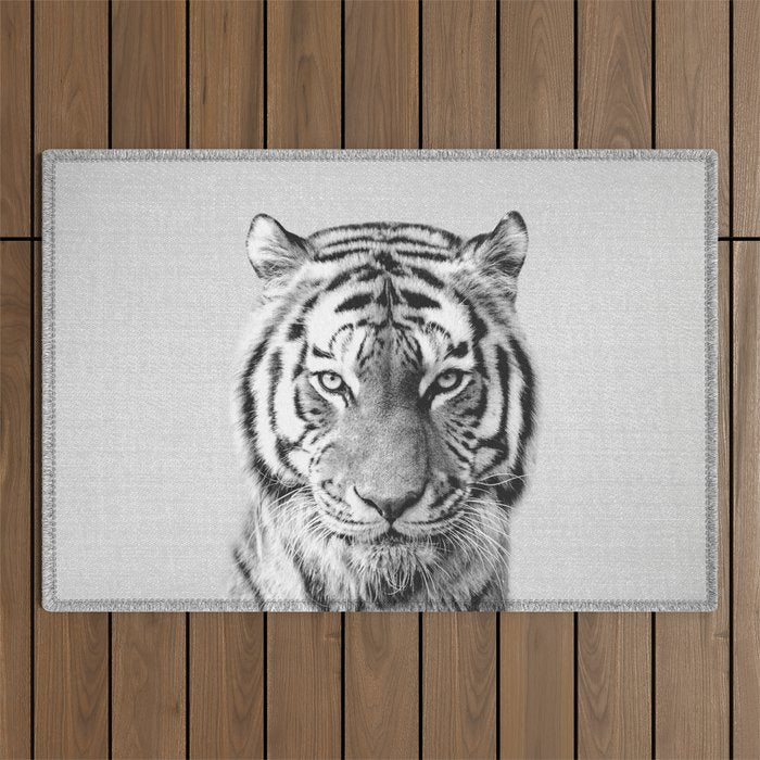 Tiger - Black & White Outdoor Rug Gallery Image 1