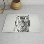 Tiger - Black & White Rug Gallery Image 1