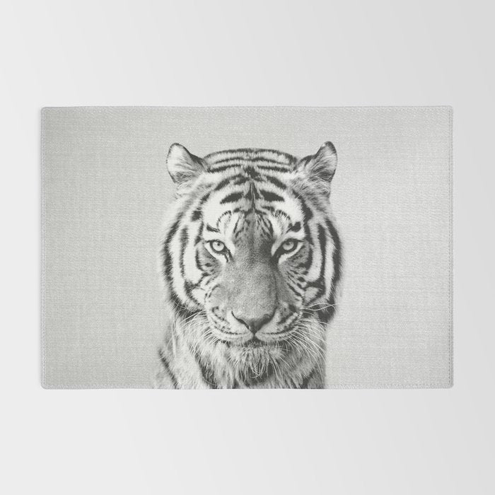 Tiger - Black & White Rug Gallery Image 2
