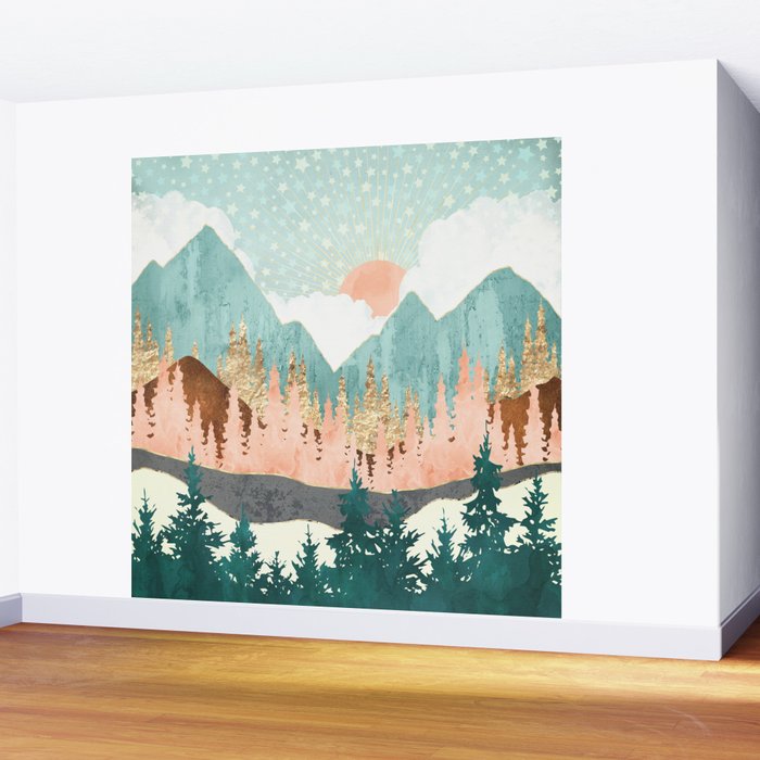 Winter Forest Vista Wall Mural Gallery Image 2