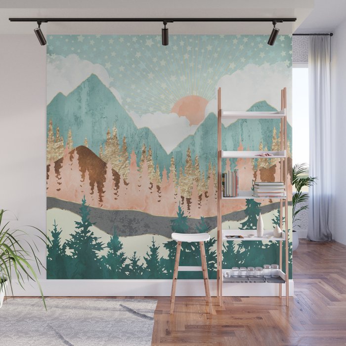 Winter Forest Vista Wall Mural Gallery Image 1