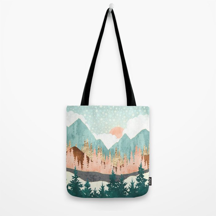 Winter Forest Vista Tote Bag Gallery Image 2