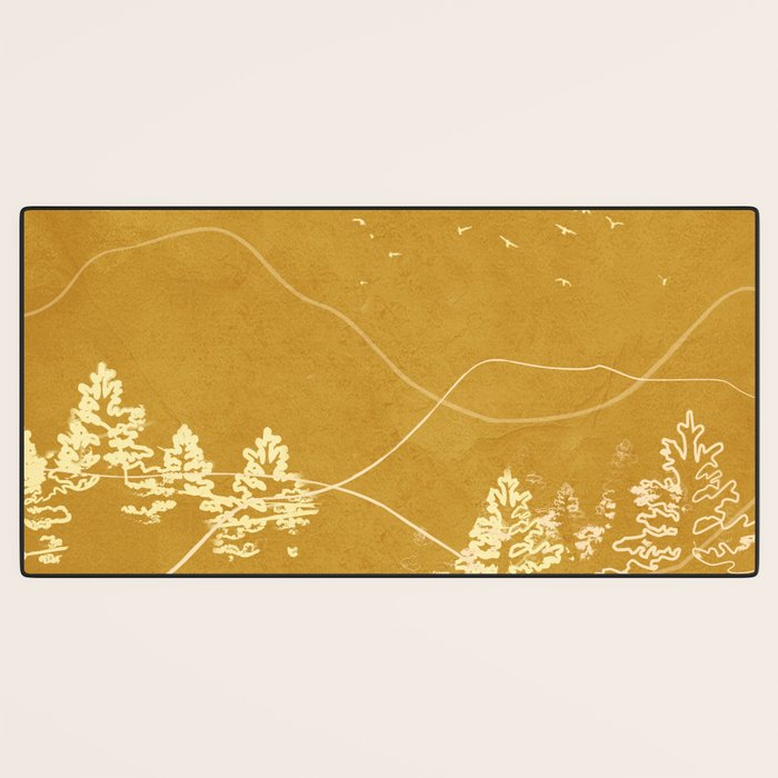 Minimalist Landscape Line Art III Desk Mat Gallery Image 3