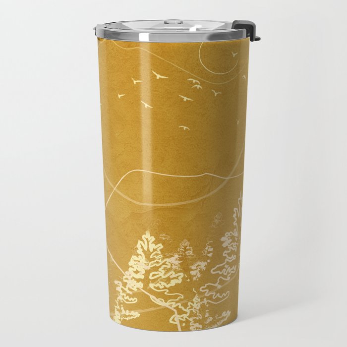 Minimalist Landscape Line Art III Travel Mug Gallery Image 2