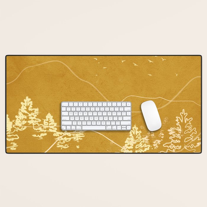 Minimalist Landscape Line Art III Desk Mat Gallery Image 1