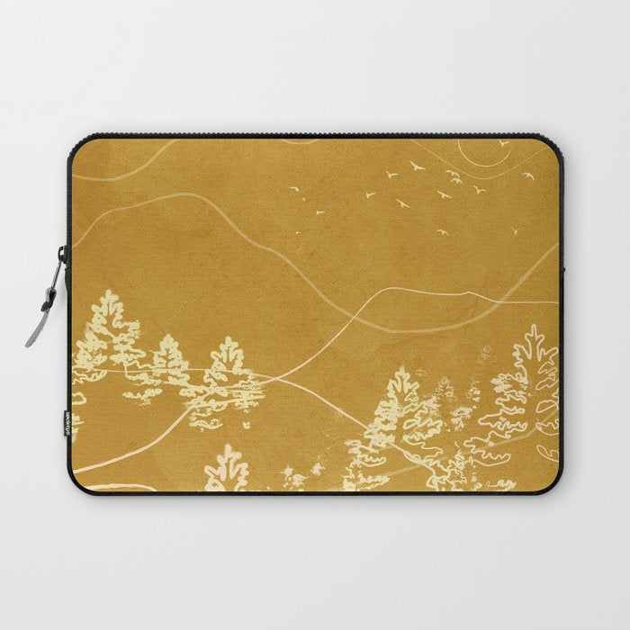 Minimalist Landscape Line Art III Laptop Sleeve Gallery Image 1