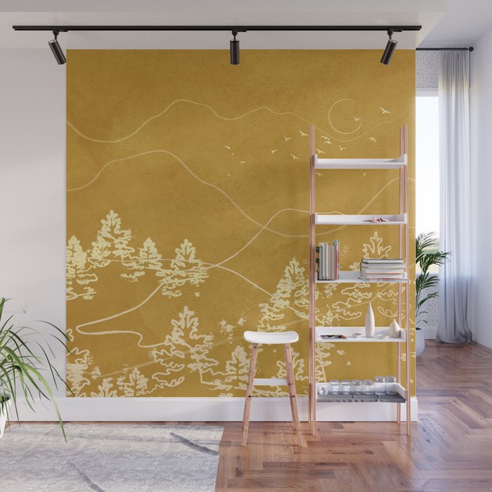 Minimalist Landscape Line Art III Wall Mural Gallery Image 1